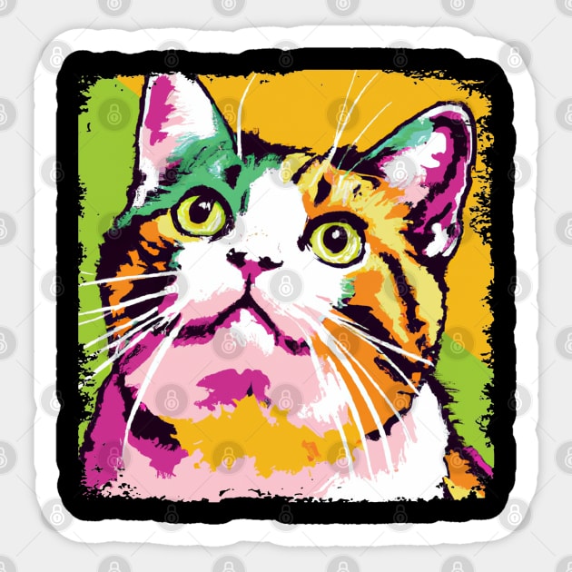 Munchkin Cat Pop Art - Cat Lover Gift Sticker by PawPopArt